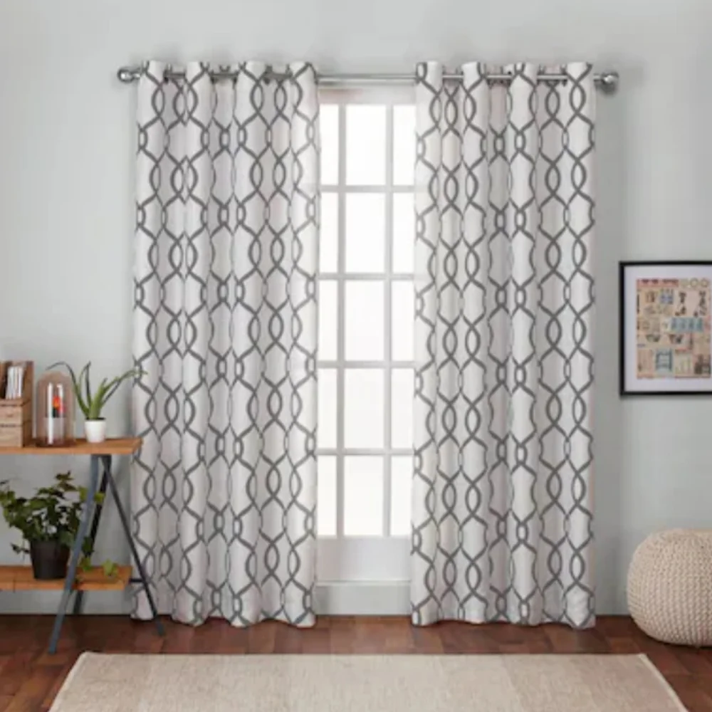 Exclusive Home Kochi Diamond Pattern Grommet Top Curtains